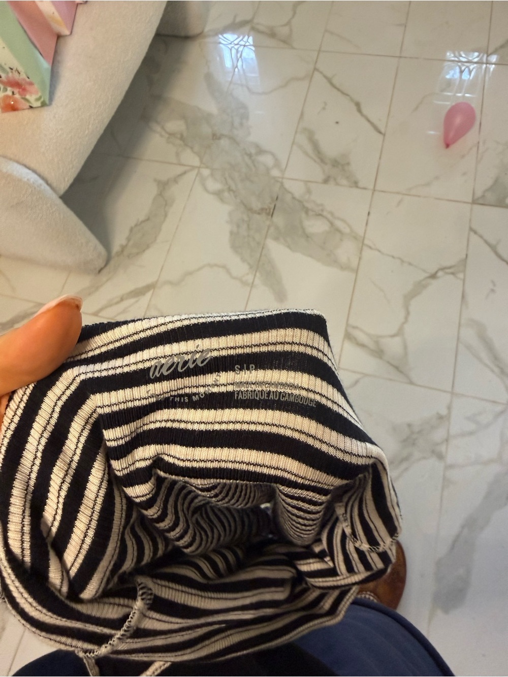 aerie Overslept Black and White Striped Lace-Trim Cami & Shorts Pajama Set - Picture 5 of 7